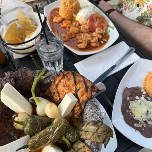 Molcajete and Camarones a la Diabla