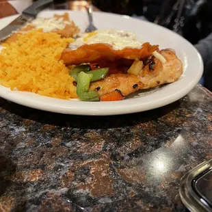 a plate of food on a counter