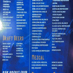 Bar Menu Updated