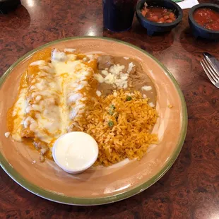 Shrimp enchiladas