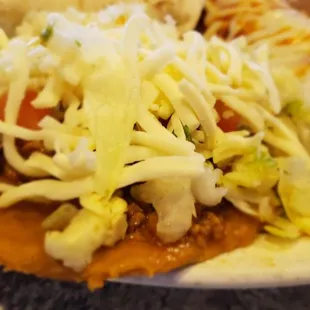 Ground beef tostada