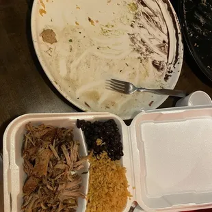 Carnita dinner Leftovers from that huge plate!