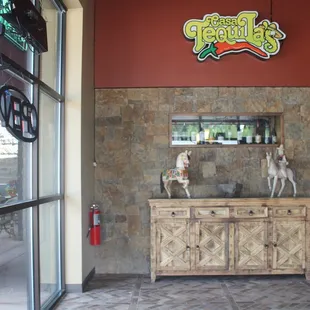 the entrance to a mexican restaurant