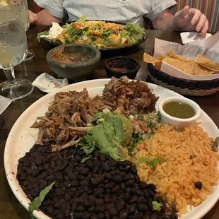 Carnitas dinner, chose black beans