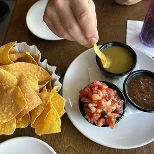 Trio of Salsa &amp; Chips