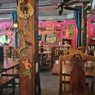 the interior of a mexican restaurant