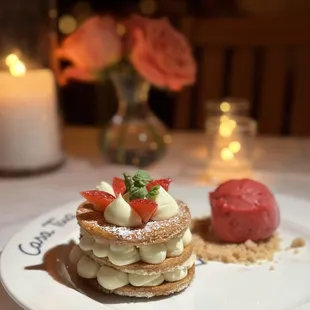 Millefeuille with Berry Icecream