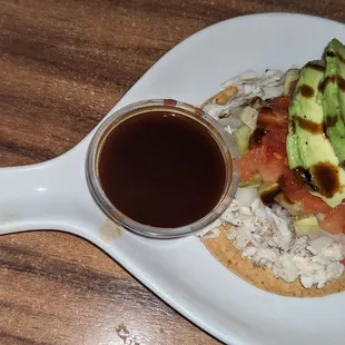 Tostada with crab lumps