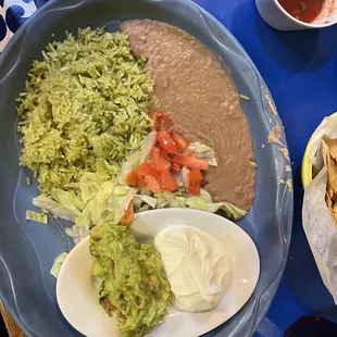a plate of mexican food
