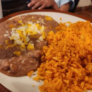 Kids menu rice and beans