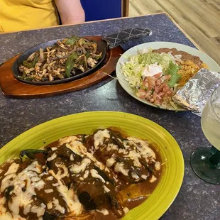 Chiles Poblanos and Steak and Chicken Fajitas