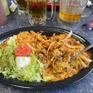 Chilaquiles Mexicanos Lunch Special , tacos were eaten too quick to picture!