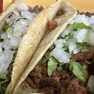 Steak and pork tacos