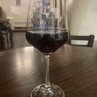 Casa Vieja.  Glass of the Vinedo Parajo Azul Cabernet Franc.