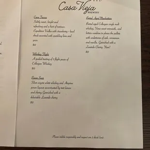Spirit menu!