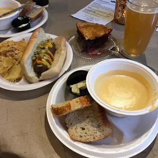 ABQ BBQ butternut squash, bratwurst, and Gold Medal Hefe!