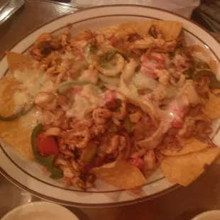 Chicken fajitas nachos