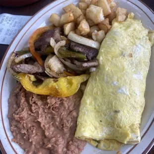 My al a crate fajita omelette with literally five pieces of beef. They do not listen AT ALL here