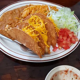 Chicken taco plate no flavor