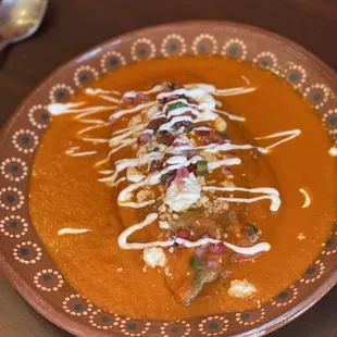 Chile Relleno served with rice &amp; beans on the side