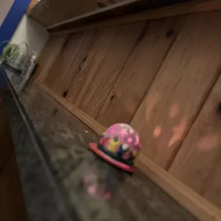 a hat on a counter