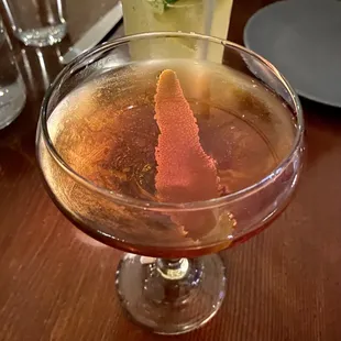 El Capitan Cocktail with pisco, sweet vermouth, Cynar liqueur, and Angostura bitters - $12