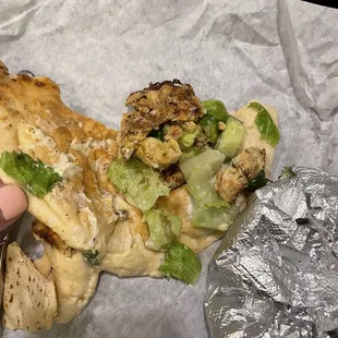 Grisly inedible chicken shawarma