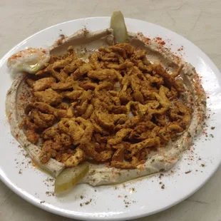 Hummus with Chicken Shawarma