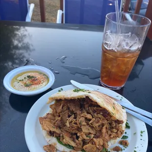 Chicken Sharwarma with hummus