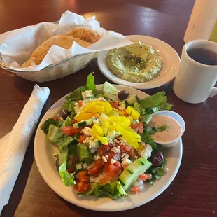 Greek salad and baba ghanoush!