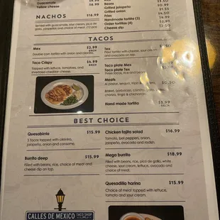 New menu