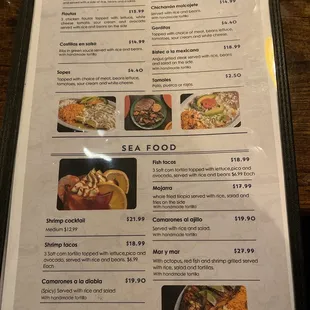 sushi and sashimi, menu