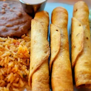 Chicken and bacon flautas