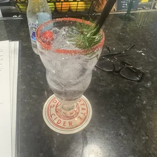 Bonbay sparkling water and the presentation is so beautiful. It taste delicious.