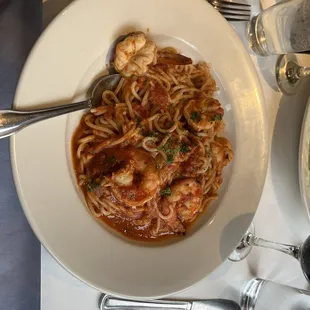 Shrimp Diavolo Spaghetti