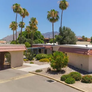 The front entrance parking area