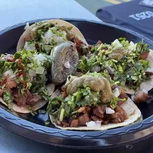 a plate of mexican food