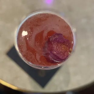 a close up view of a drink