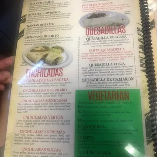 the menu