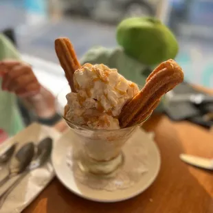 Dang. Churro and ice cream.