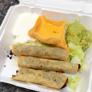 Off menu -  spinach and cheese flautas ( to go)