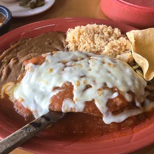 Chile relleno stuffed with spinach