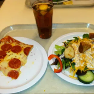 Pepperoni Pizza and Salad Bar at Cascade Cafe.