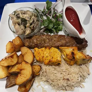 Combination: Beef Lula, Chicken Shish Kabob