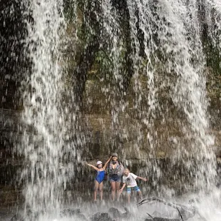 Behind the falls