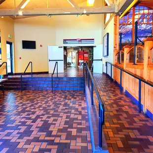 Hallway leading to market, laundry, and movie theater.