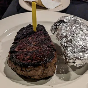 Filet with a baked potato