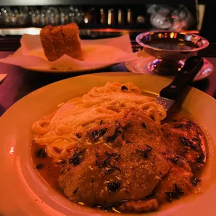 Veal Limonata with fettuccine