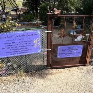 entrance to the hummingbird and butterfly sanctuary