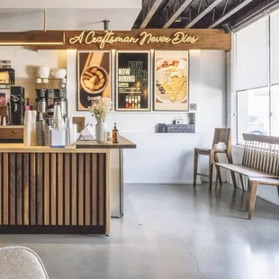 the interior of a coffee shop